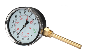 Bottom connection hot water bimetal thermometer IH series