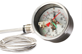 Electric contact bimetal thermometer