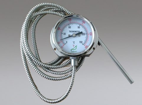 Remote reading thermometer with rear flange