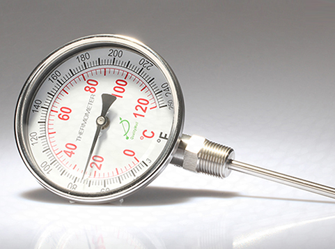 Bottom connection bimetal thermometer I series